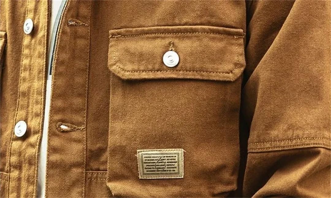 Męskie Guziki Luźne Japońskie Retro Cowgirl Elatic Low Cost Odzież Kurtki Dżinsowe