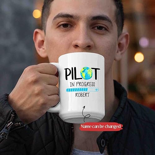 Vista 18 de BigTees Taza de café de piloto personalizada, regalos para piloto, taza de piloto, taza de café de piloto de avión, taza de café personalizada