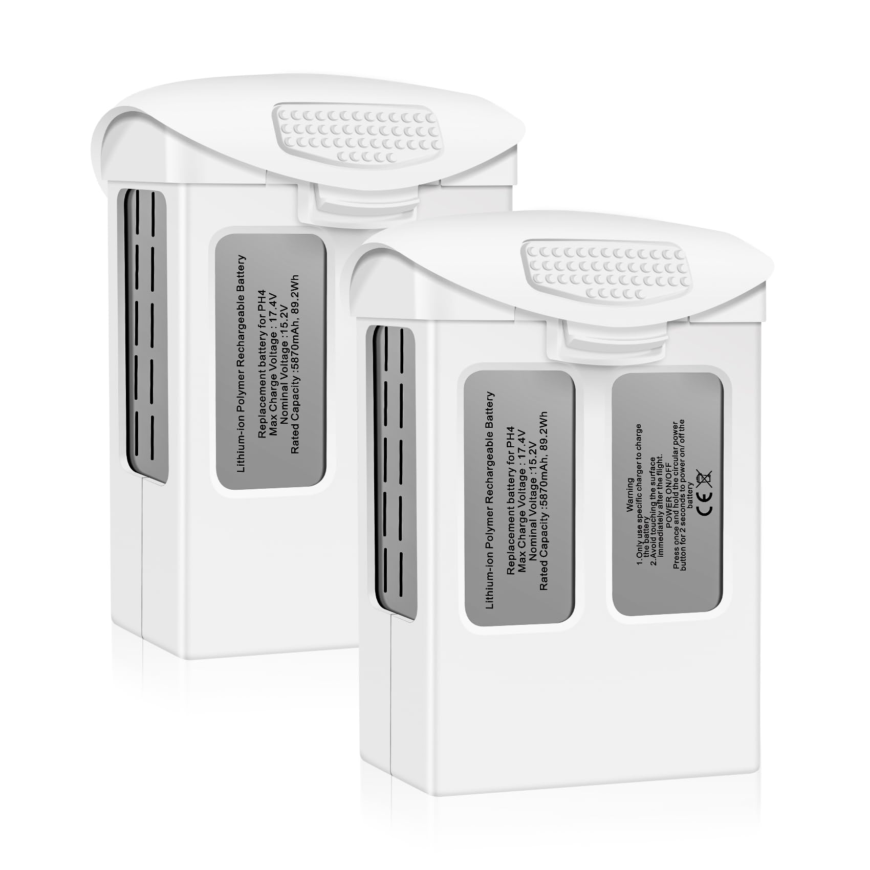 Fantasyo Phantom 4 Lot de 2 batteries de rechange 5870 mAh pour DJI Phantom 4, DJI Phantom 4 Pro, Phantom 4 Pro V2.0, Phantom 4 Advanced Drone Series