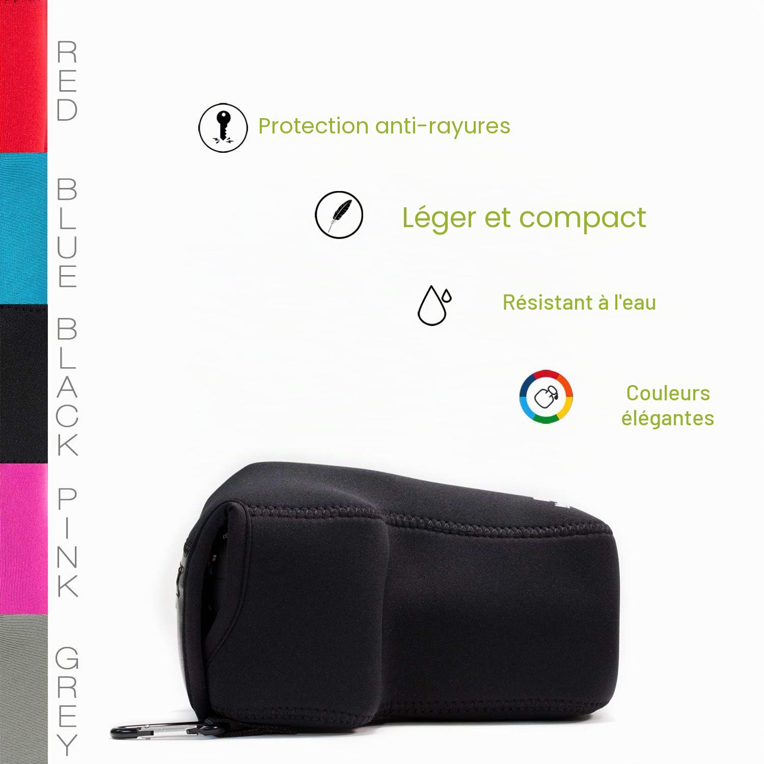 MegaGear Ultra Light Étui en Néoprène compatible avec Canon EOS 850D, 250D, 200D, 800D (18-135 mm), 77D, 9000D, 750D Noir MG1194