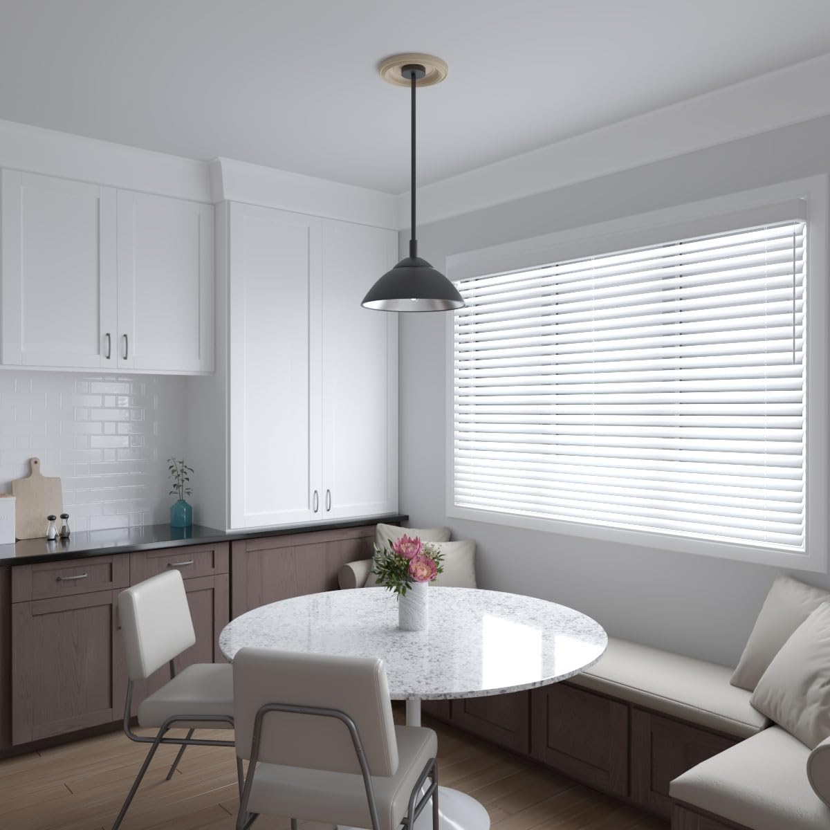 Ekena Millwork CMP10TRGBE Geleneksel Termoform PVC Tavan Madalyonu (5 1/2 cm'ye kadar kanopilere uyar), 10" OD, UltraCover Saten Smokey Bej