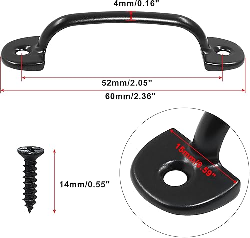 Miniatura 2 de Piutouyar 20 tiradores de gabinete estilo vintage, manijas de puerta de granero de aleación de zinc, manija de puerta rústica, manija de puerta de