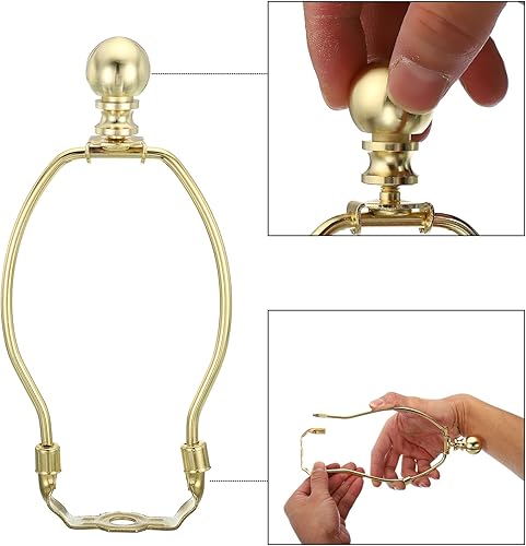 Miniatura 5 de PATIKIL Kit de arpa de lámpara de 6 pulgadas con remate, 2 juegos de soporte de pantalla desmontable, accesorios de iluminación para lámparas de