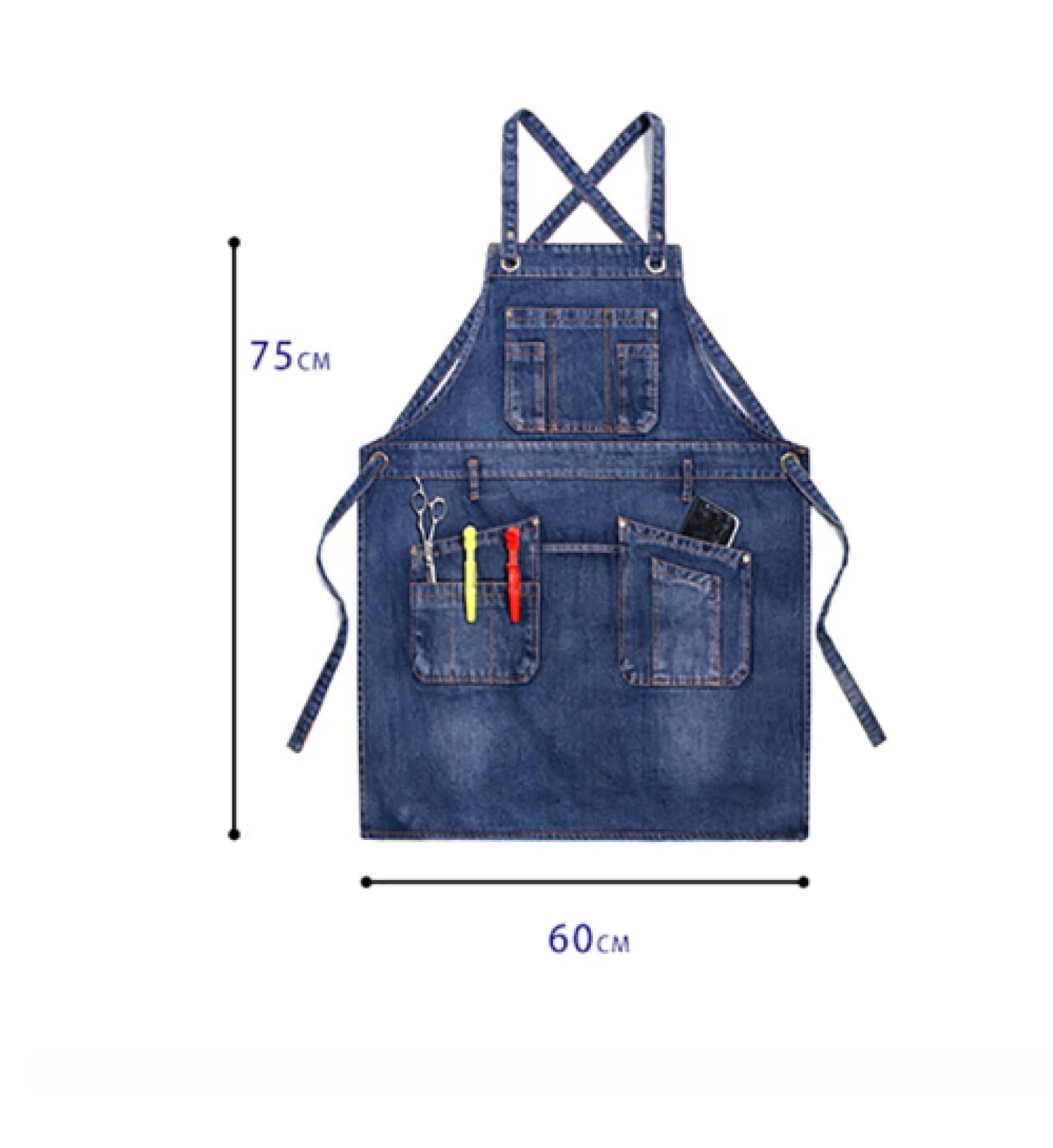 Cuisine Tablier Apron Denim Épais Tablier avec Poche Jean Cheveux Styliste Barista Café Maison Nettoyage Toile Maître Tablier Cuisine