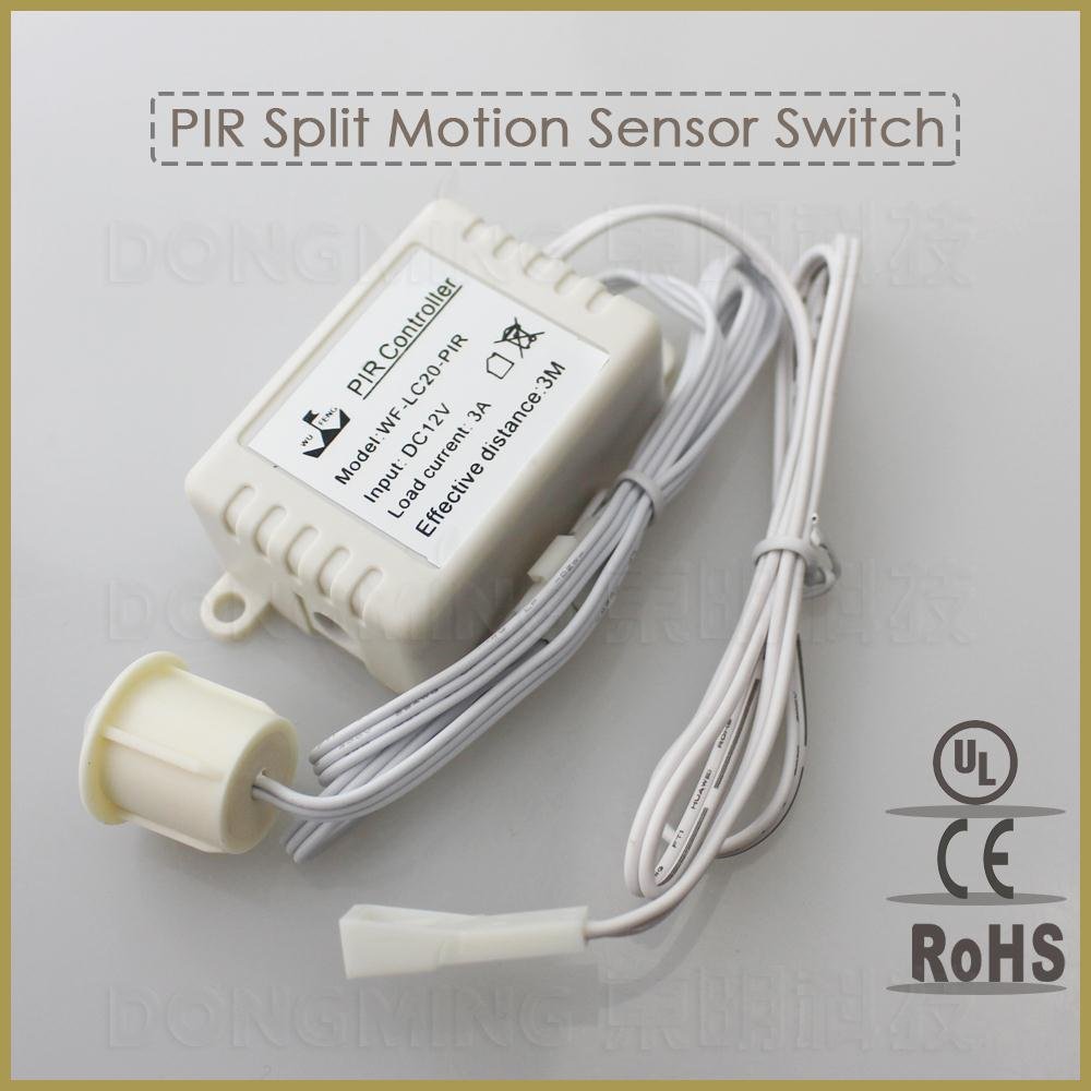 Sunnyskar 5PCS/LOT Seperated/Integrated Pir Auto WF-LC20-PIR 12V Motion Sensor Long Distance Switch for LED Light