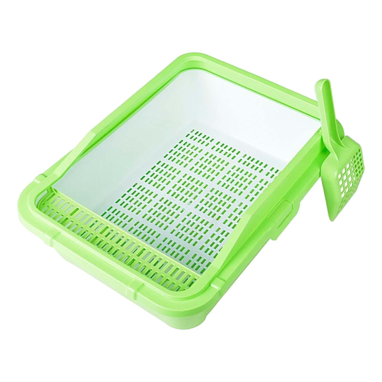 kuweta dla kota, Kuweta dla kota Otwarta kuweta Odporna na zachlapania piaskownica Kotek Nocnik Toaleta z wysokimi ściankami wszystkie rodzaje żwirku kotów(Green)