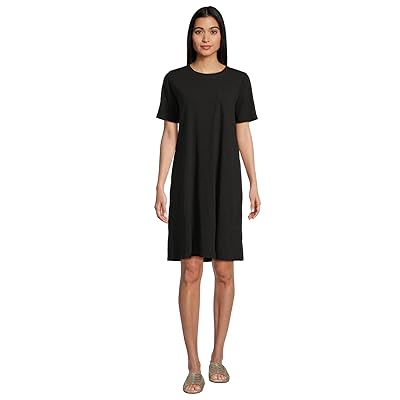 Eileen Fisher Organic Cotton Slubby Jersey Crew Neck T Shirt Dress Women