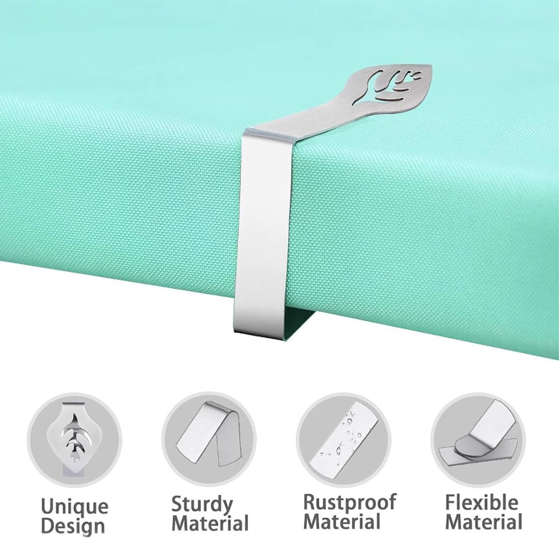 Tovaglia Clip, 12 Pezzi Tovaglia Clip in Acciaio Inox, Tovaglia da Esterno Clip fermatovaglia da Esterno Mobile, da Tavola Regolabili Fermatovaglia, per Cucina Giardino Outdoor Picnic Party