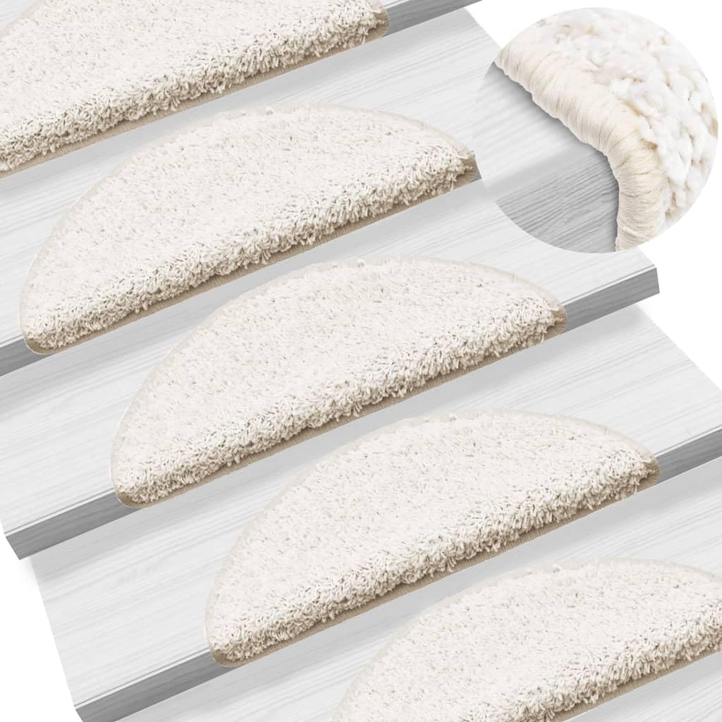 Maty na schody 10 sztuk 56x17x3 cm białe półokrągłe PP
