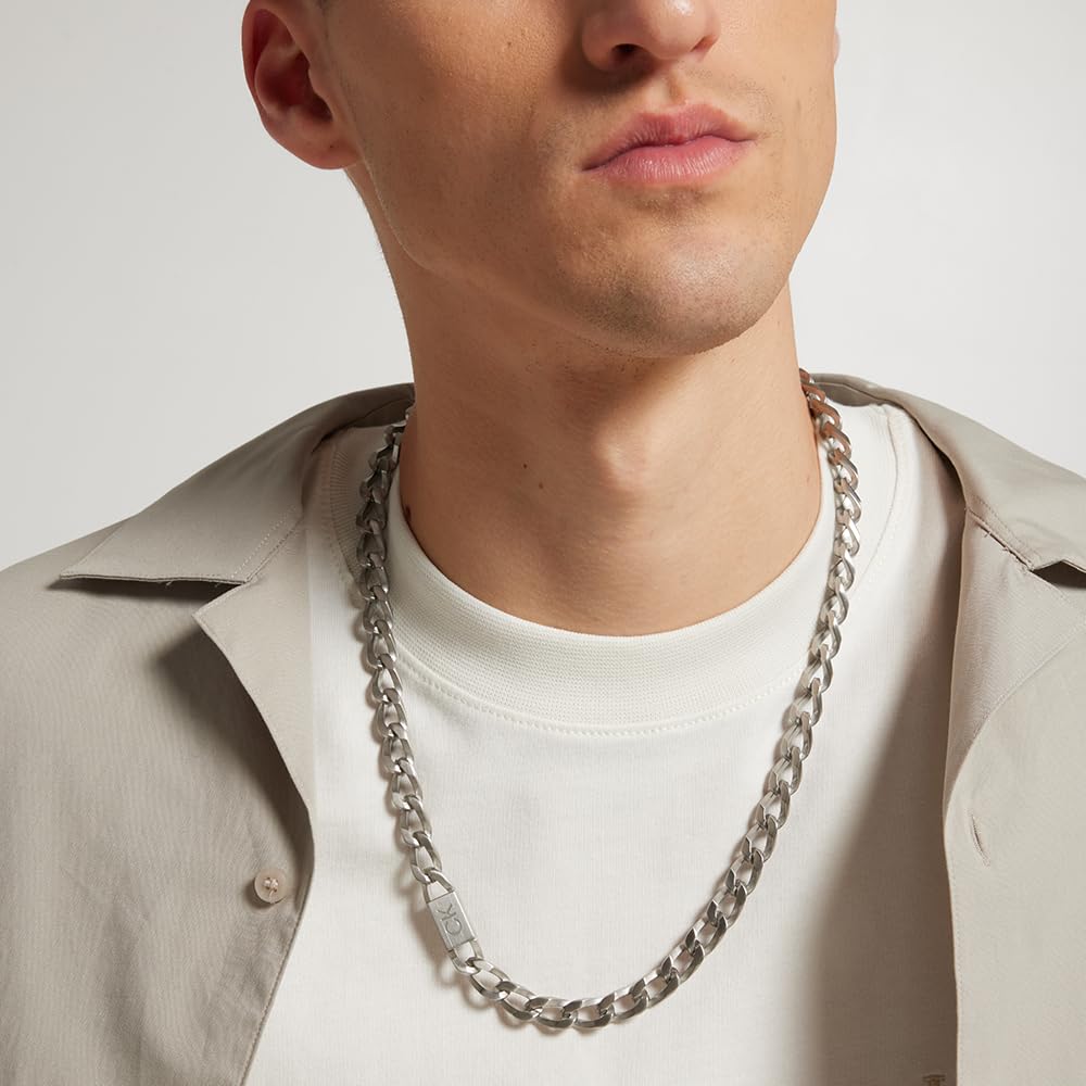 Calvin Klein Męski łańcuszek z kolekcji OUTLOOK ze stali nierdzewnej - dostępny w kolorze srebrnym, złotym lub czarnym