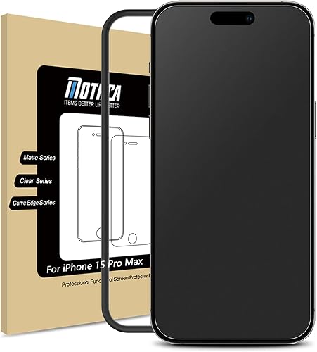 Mothca Protector de pantalla de vidrio mate para iPhone 15 Pro Max (6.7 pulgadas), película transparente de vidrio templado antirreflejos y