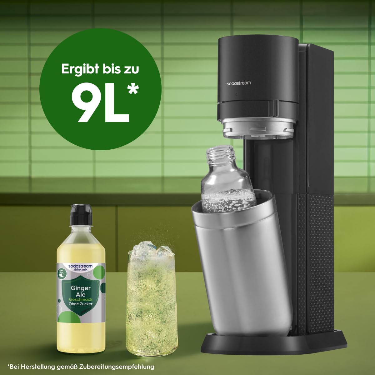 Sodastream drink mix Ginger Ale ohne Zucker – zuckerfreier Sirup für gesprudeltes & stilles Wasser, 4er Pack (4 x 440 ml), ergibt bis zu 9L Fertiggetränk