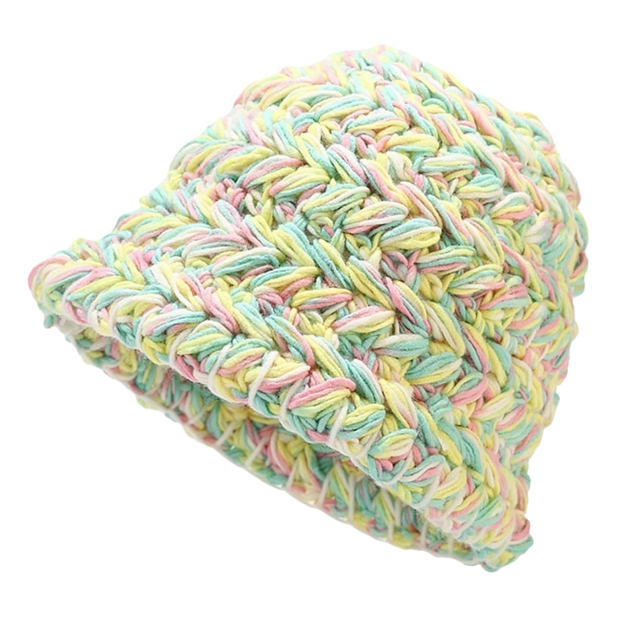 Czapka z daszkiem jesienno-zimowa damska ręcznie tkana wełniana czapka typu bucket hat, gruba ciepła czapka