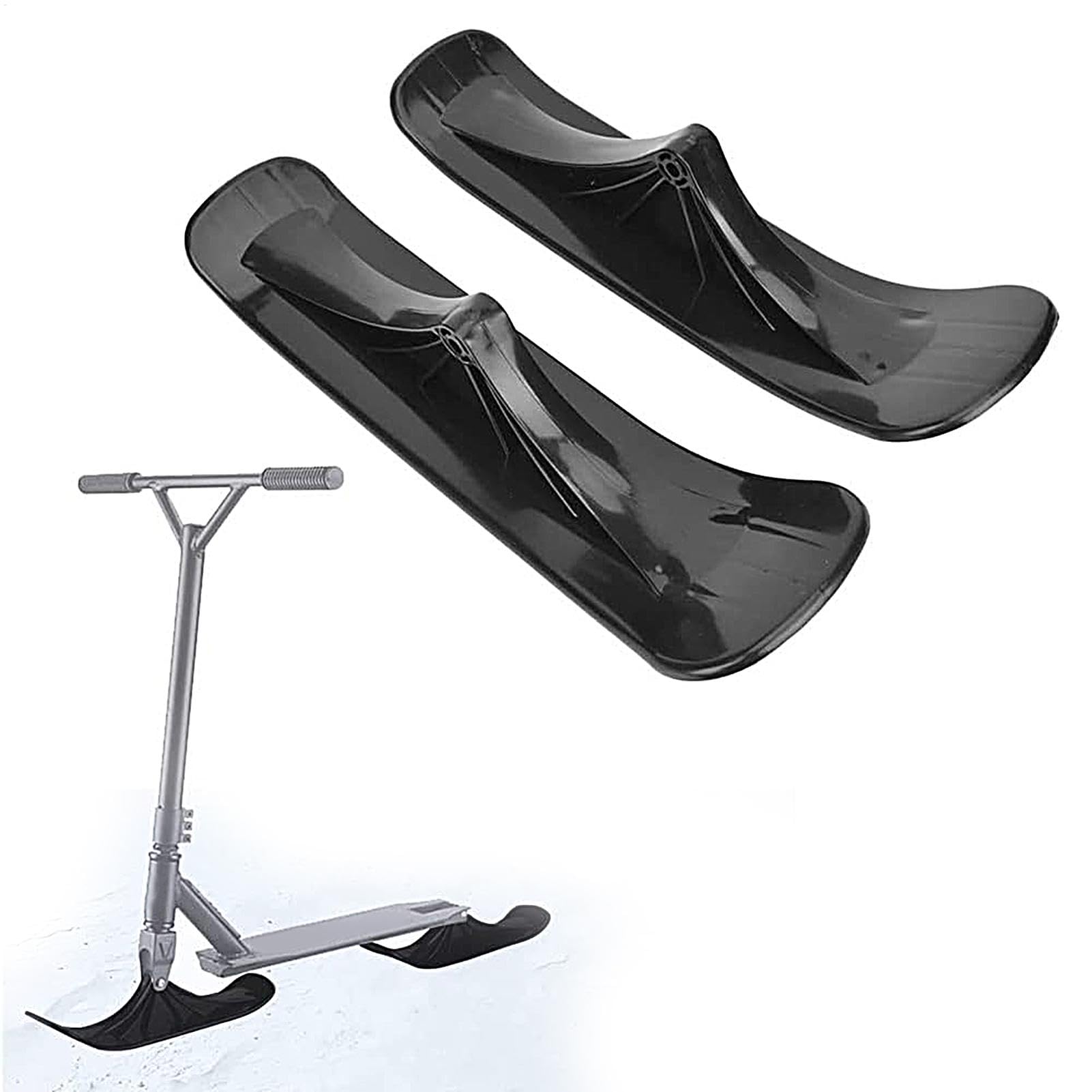 2X Monopattino da Sci per Slitta da Neve, per Slitta da Neve per Bicicletta da Esterno Invernale per Bambini e Pattini da Sci, Parti di Ricambio del Kit di Conversione per Scooter da Sabbia
