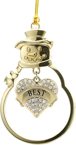 Miniatura 214 de Inspired Silver - Colombia - Adorno de Navidad dorado - Adorno de árbol de Navidad con dije de corazón con circonita cúbica - Decoración colgante de