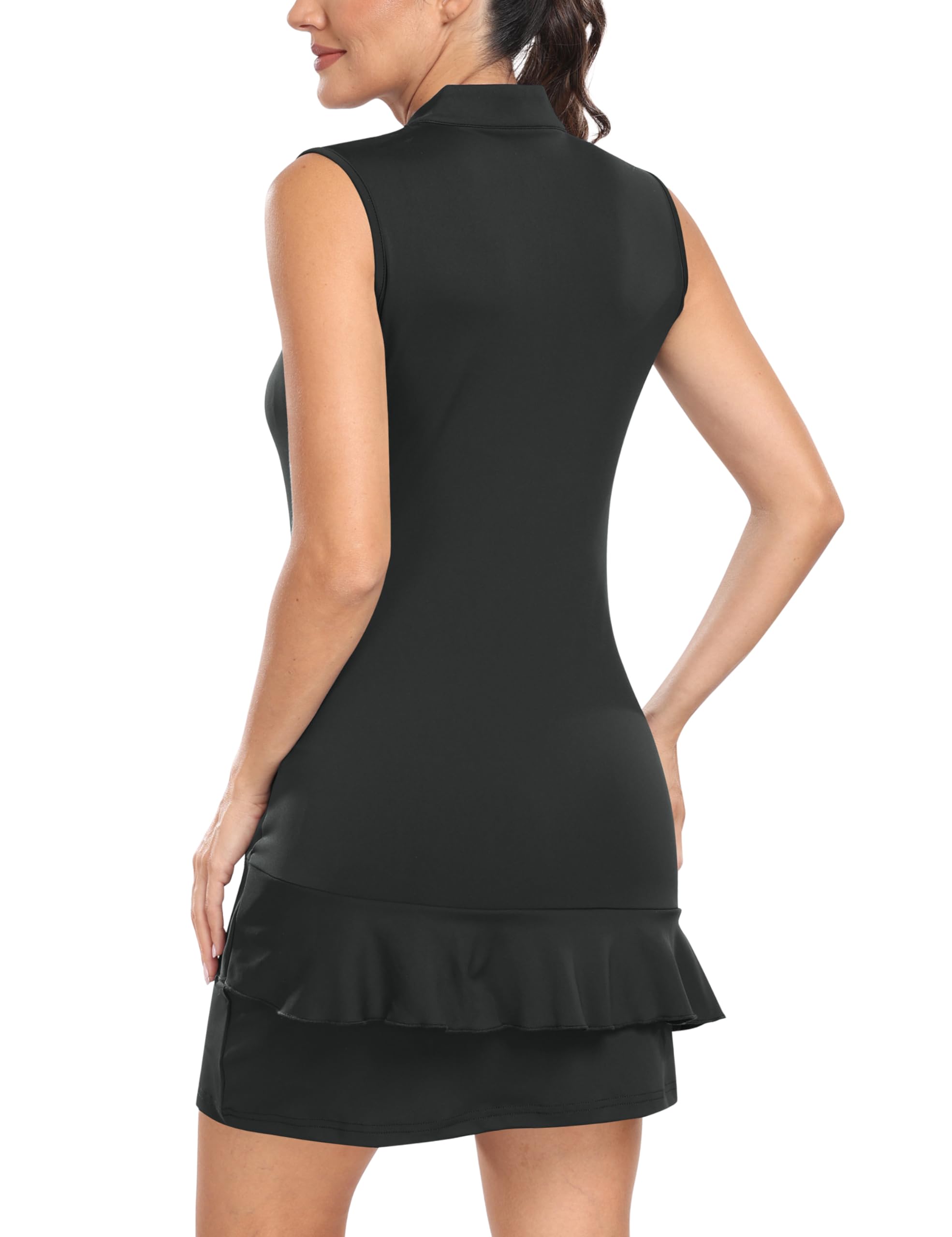 MoFiz Vestido Golf Tennis Mujer Sin Mangas Deportivo con Pantalones Cortos