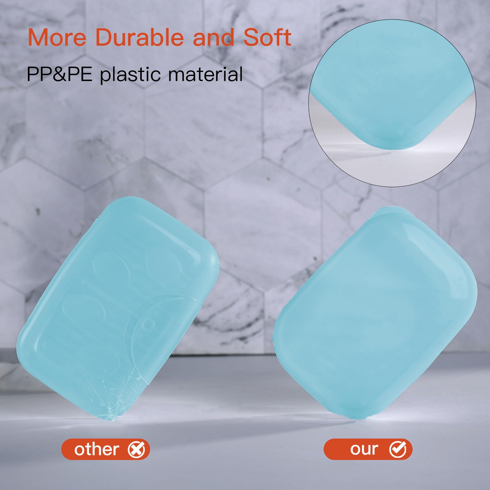 Quatish Porta saponetta, confezione da 1, contenitore per sapone da viaggio con coperchio, portasapone portatile, a tenuta stagna, con perforazioni, portasapone per viaggi, campeggio, palestra