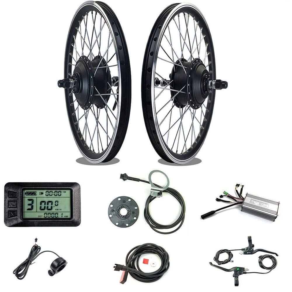 RICETOO Electric bike Conversion Kit，48V 500W 26inch Front Wheel Brushless Geared Hub Motor With KT-LCD7U Display ebike Motor Wheel Conversion Kit