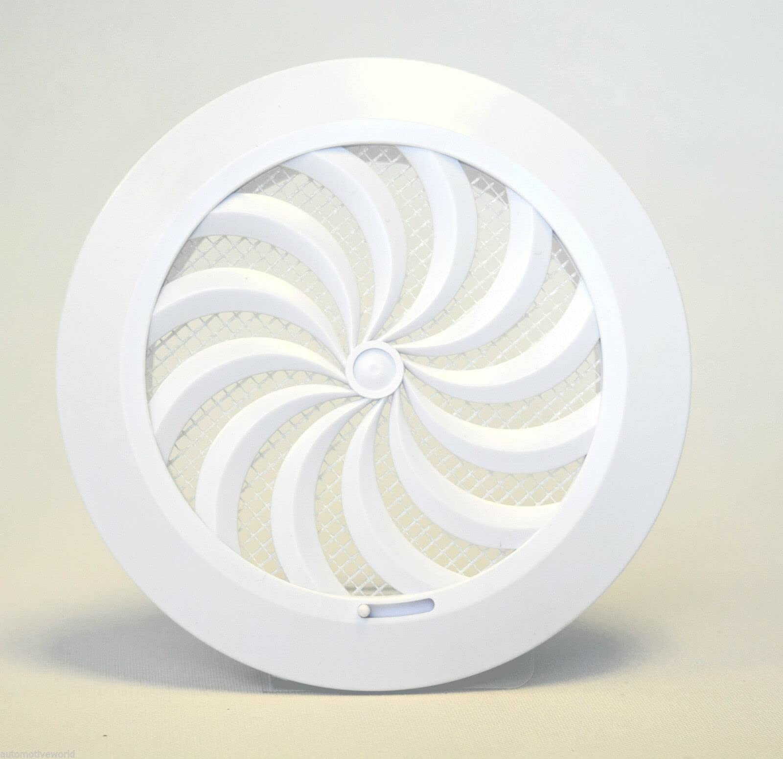 Prostko Ltd White Round Air Vent Grille - 100Mm -With Shutter And Fly Screen - Duct Ventilation Cover.