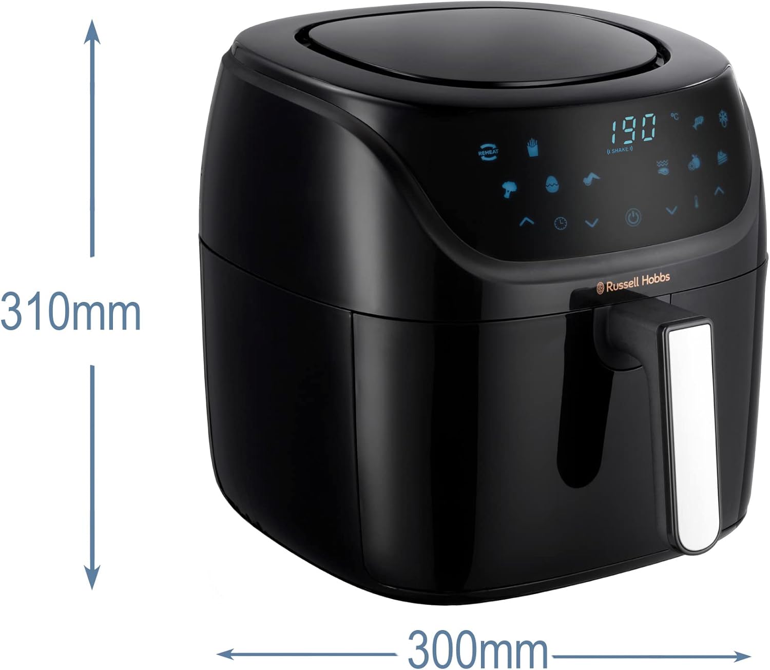 Russell Hobbs Friggitrice ad Aria XXL 8 l, 7 Funzioni Cottura: Griglia, Arrostisce, Disidrata etc. 10 Programmi, Lavastoviglie ok, Display Touch, Fino a 220°C, AirFryer Satisfry 27170-56 Russell Hobbs Friggitrice ad Aria XXL 8 l, 7 Funzioni Cottura: Griglia, Arrostisce, Disidrata etc. 10 Programmi, Lavastoviglie ok, Display Touch, Fino a 220°C, AirFryer Satisfry 27170-56