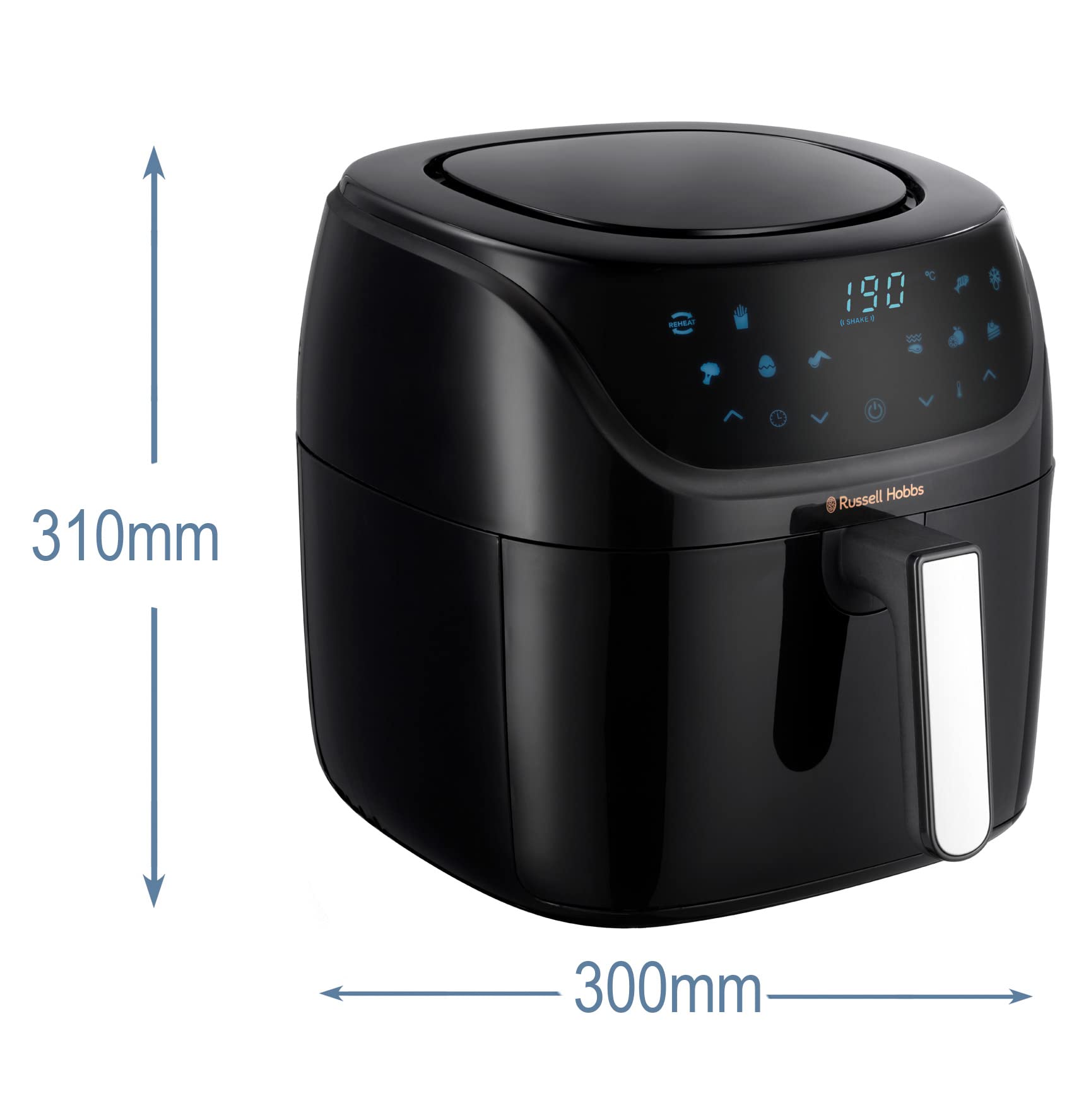 Russell Hobbs Air fryer XXL 8l [Multicuiseur 7en1, 10 programmes] Friteuse sans huile avec Rapid Air (cuit, grille, rôtit & plus, tactile, contrôle de température, lave-vaisselle) Airfryer 27170-56