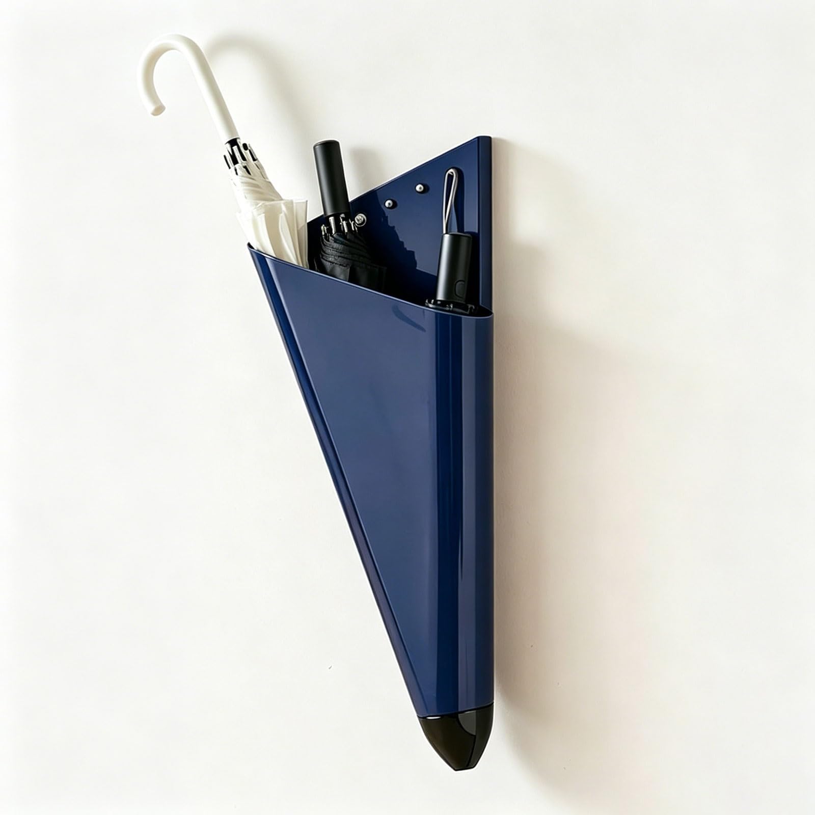 Porte-parapluie métallique mural avec éclairage LED tactile réglable