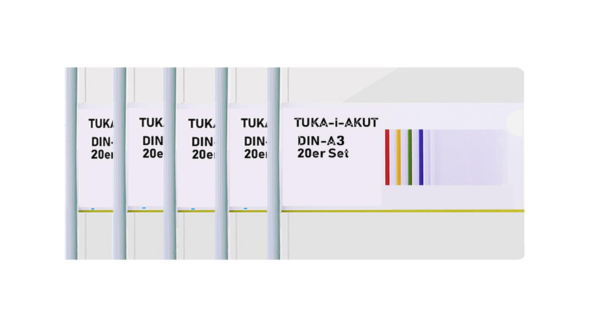 TUKA-i-AKUT 20st. A3 Sliding Bar Binder, PP Transparent Klemmschienen Berichte Umschlag, Abdeckungen Grip Binding Bars Dokumente Klassifizierung, 20er Set, Schiebe Bar in Weiß, TKD8041-A3-W-white-20x
