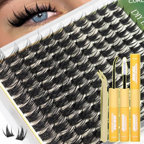 Manga Lash Clusters Kit Fairy Eyelash Clusters Kit Anime Lash Extension Kit Wispy Spiky Cluster Eyelash Extensions Bond and Seal Lash Glue Tweezers 12-20mm Spikes Volume Lash Cluster Kit by Eefofnn