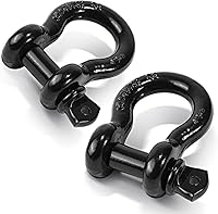 Ohuhu 3/4" D-Ring Shackles 2-Pack: 4.75 Ton Capacity, 20 Ton Break Strength Off-Road Recovery Shackles for Trucks SUVs ATVs
