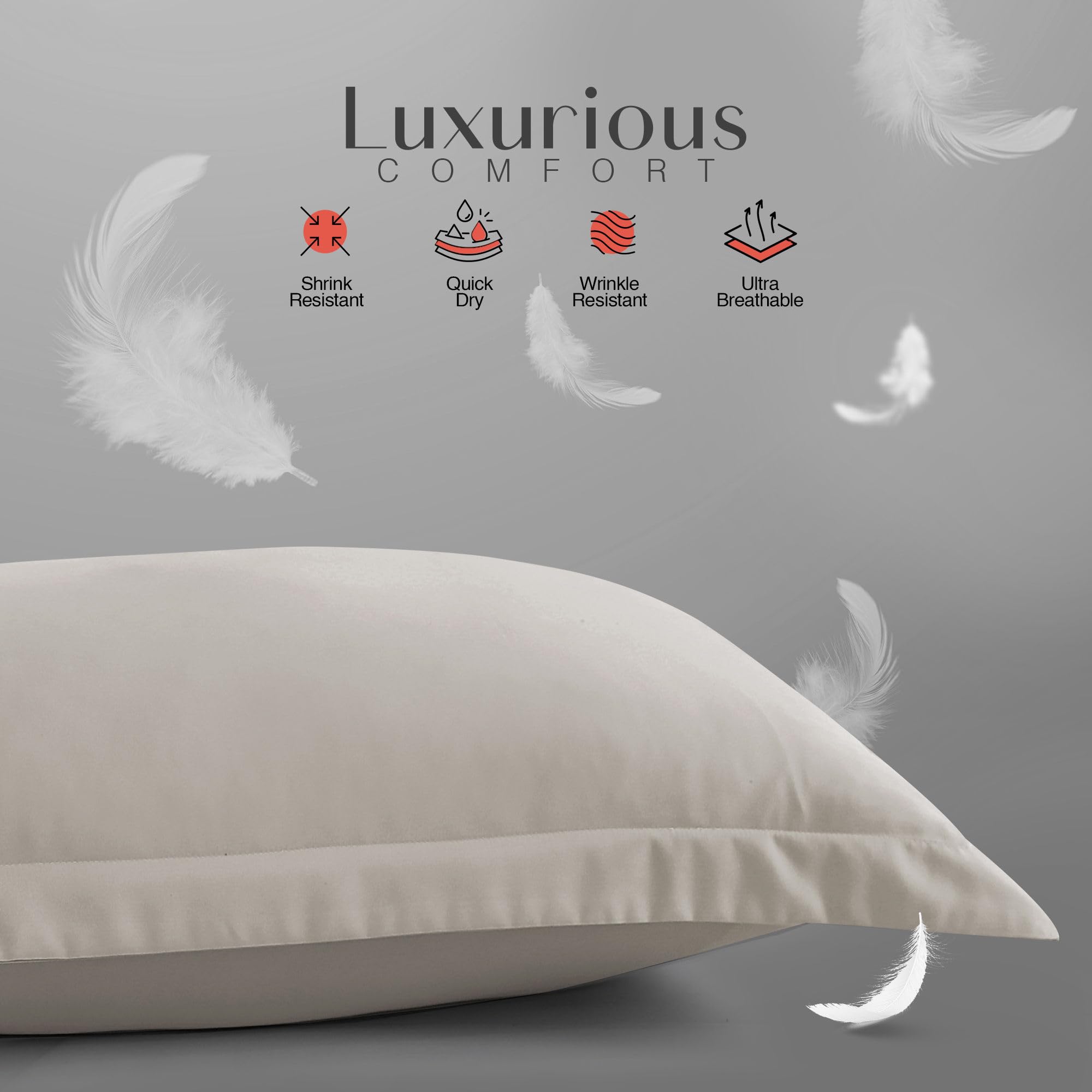 LYMA Pillow Cases Pack of 2 & 4,Ultra Soft Breathable Housewife & Oxford Cover - Image 3