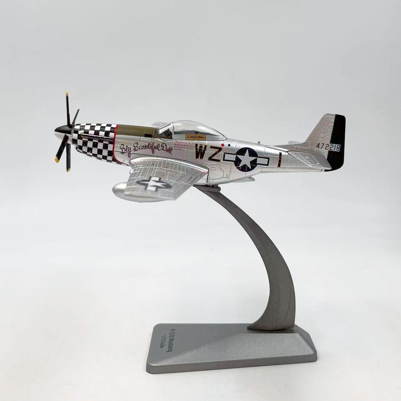 BOOFIRE 1/72 Scale WWII Allied USAAF P-51D Mustang Fighter – P51 Die-Cast Alloy Finished Aircraft Model for Display Collection