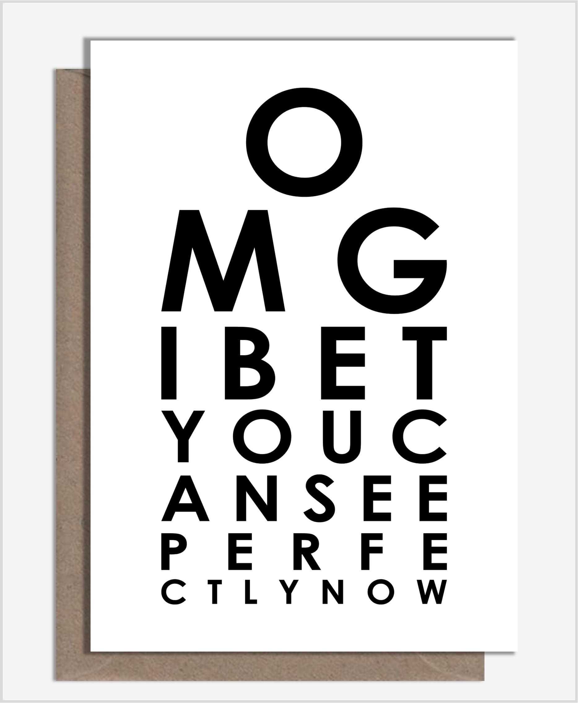 Cheeky & Funny Homemade Eye Operation Card For Get Well Soon With Cataract Surgery And Laser Correction By What the Duck Cards - EYE TEST (Card Only)