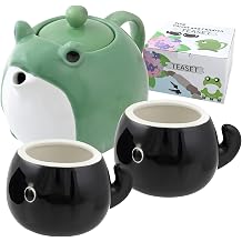 Frog Teapot & Cup Set, Japanese Tea Service with Filter & Gift Box 30 oz Teapot, 2 5 oz Cups