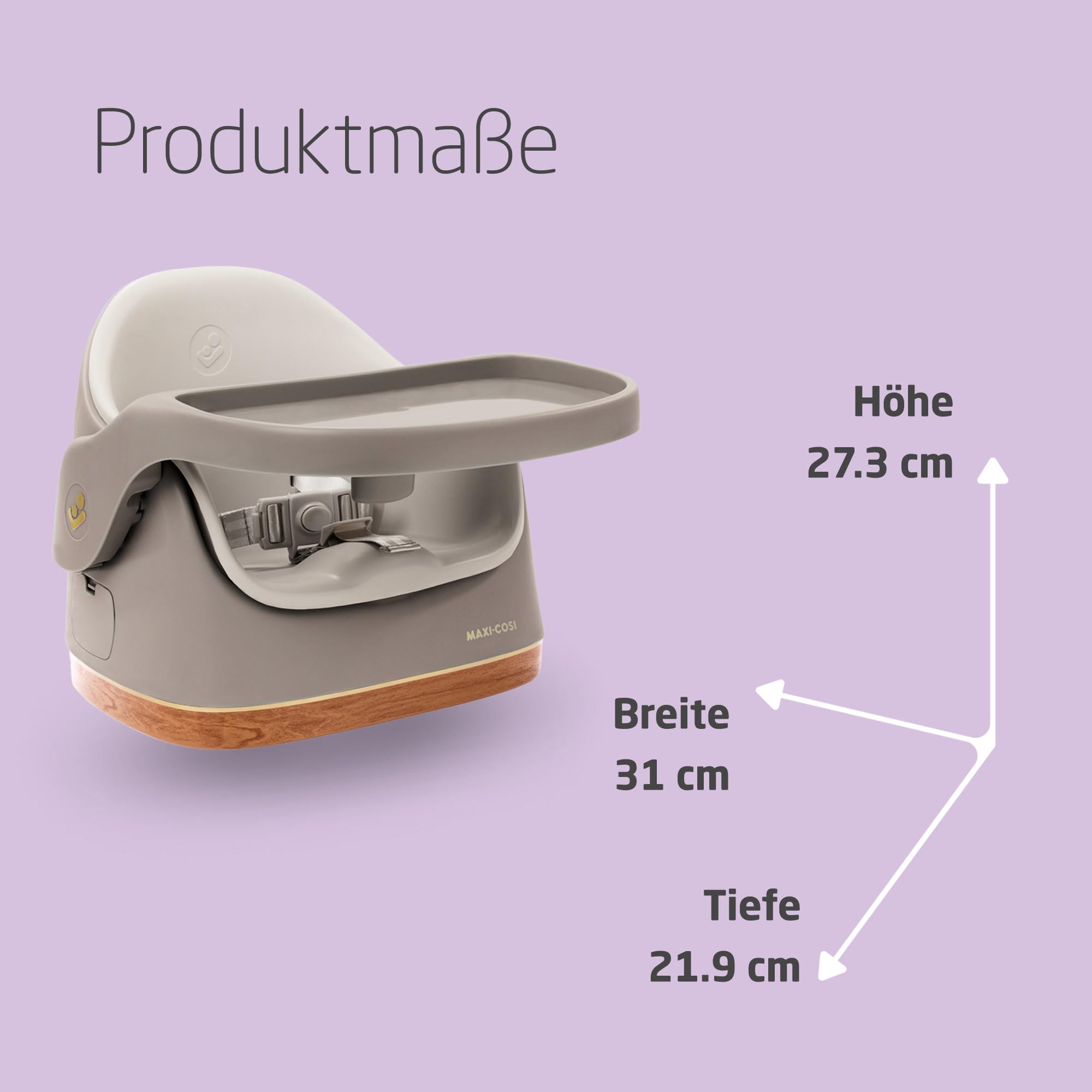 Maxi-Cosi Jay 2-in-1 Sitzerhöhung Stuhl Kind 6 Monate - 3 Jahre 9-15 kg Baby Sitzhilfe Verstellbares Tablett Elegance Beige