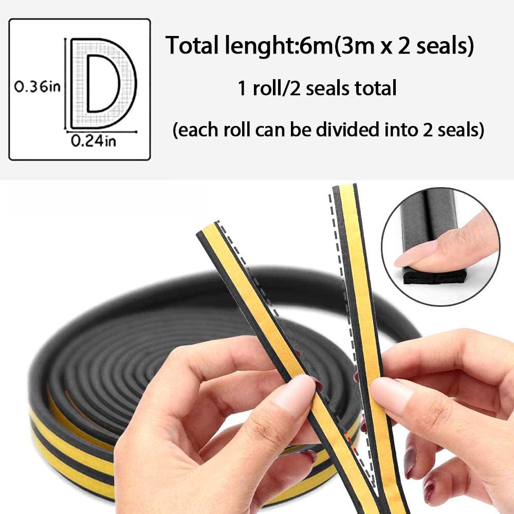 Guarnizione Antispifferi Per Porte E Finestre - Striscia In Schiuma Autoadesiva Tipo D, 6 Metri Bianco - Foto 14