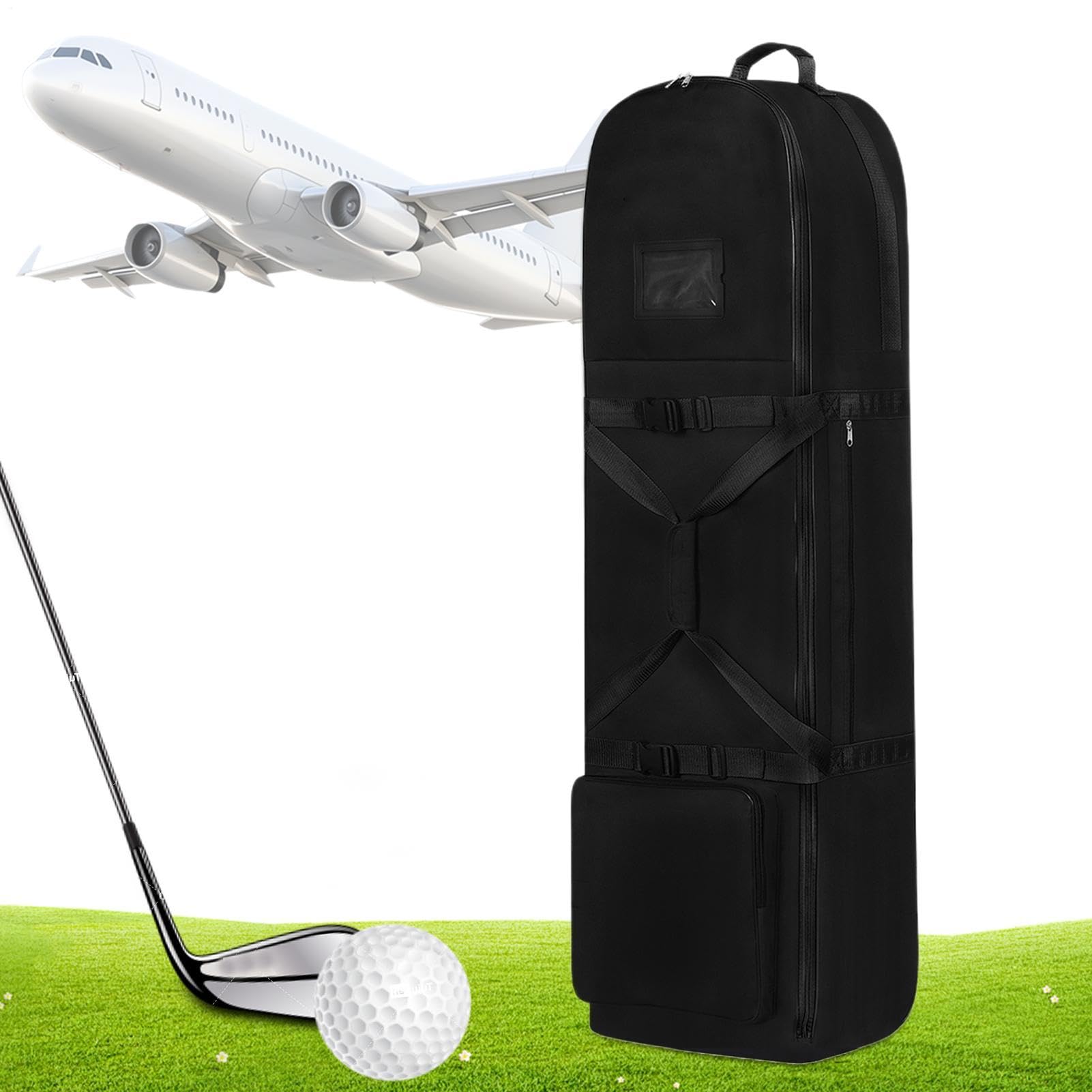 Bolsa de viaje de golf – Oxford impermeable grande con asa y ruedas | Bolsa de golf para viajes, avión, coche, transporte, al aire libre, camping, deportes, entrenamiento, para hombres y mujeres