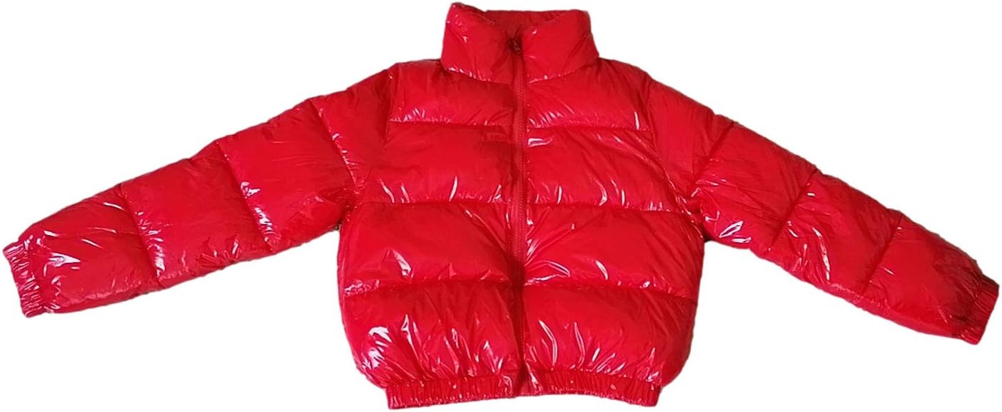 AMEBELLE Women Winter Warm Stand Collar Slim Fit Cropped Puffer Down Jacket Coats