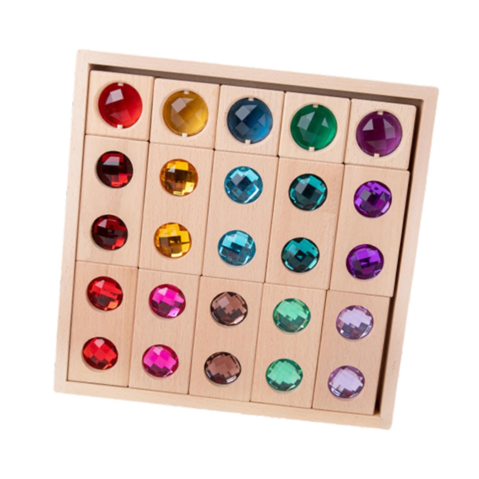 Juego de Bloques de Construcción, Juego de Apilamiento, Cubos de Aprendizaje, Acrílico, Madera, Bloques Transparentes para La Educación, Estilo D