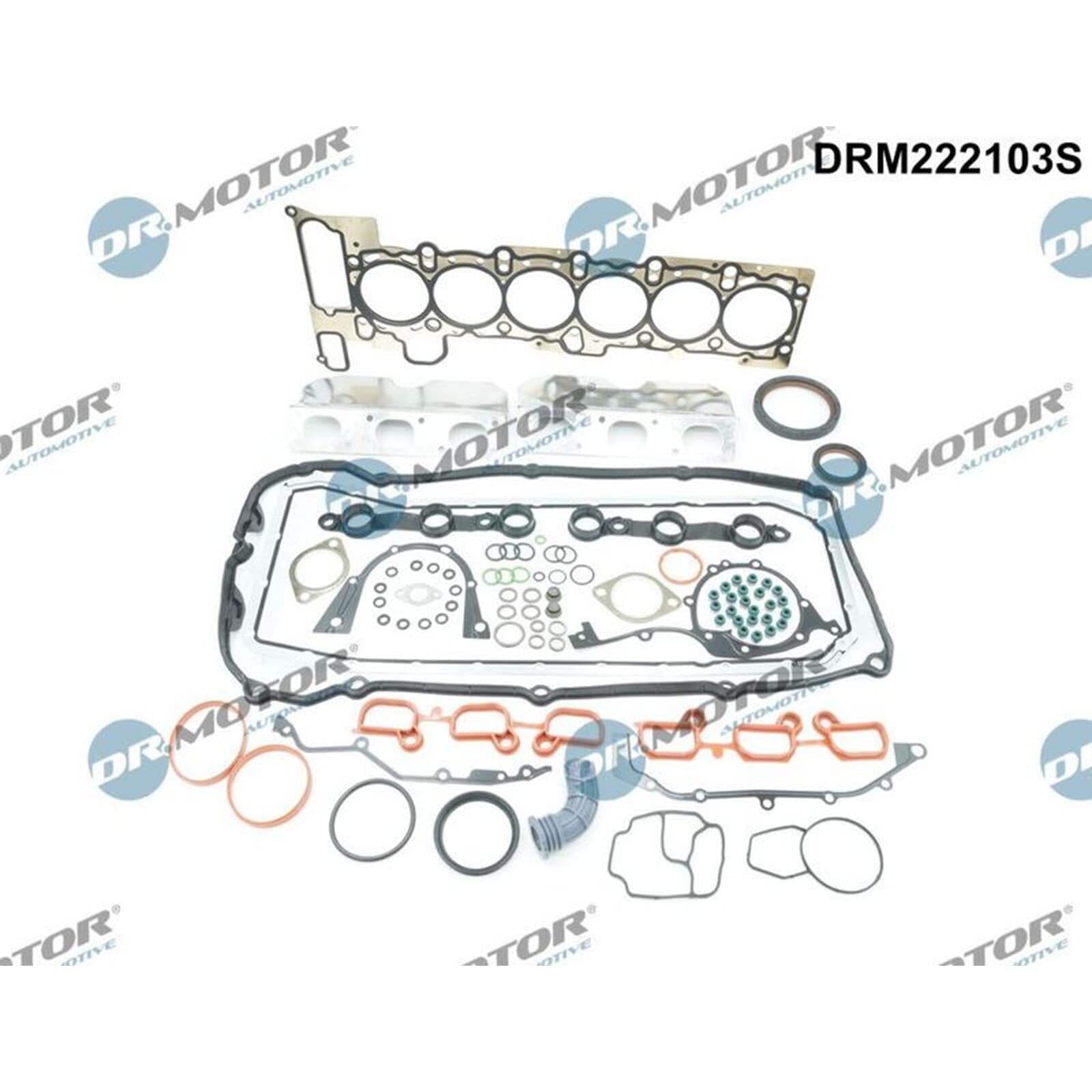 DR.MOTOR AUTOMOTIVE DRM222103S Juego de juntas culata con junta para la tapa de culata de cilindro con junta de culata con junta de vástago de válvula con junta(s) para colector de admisión con