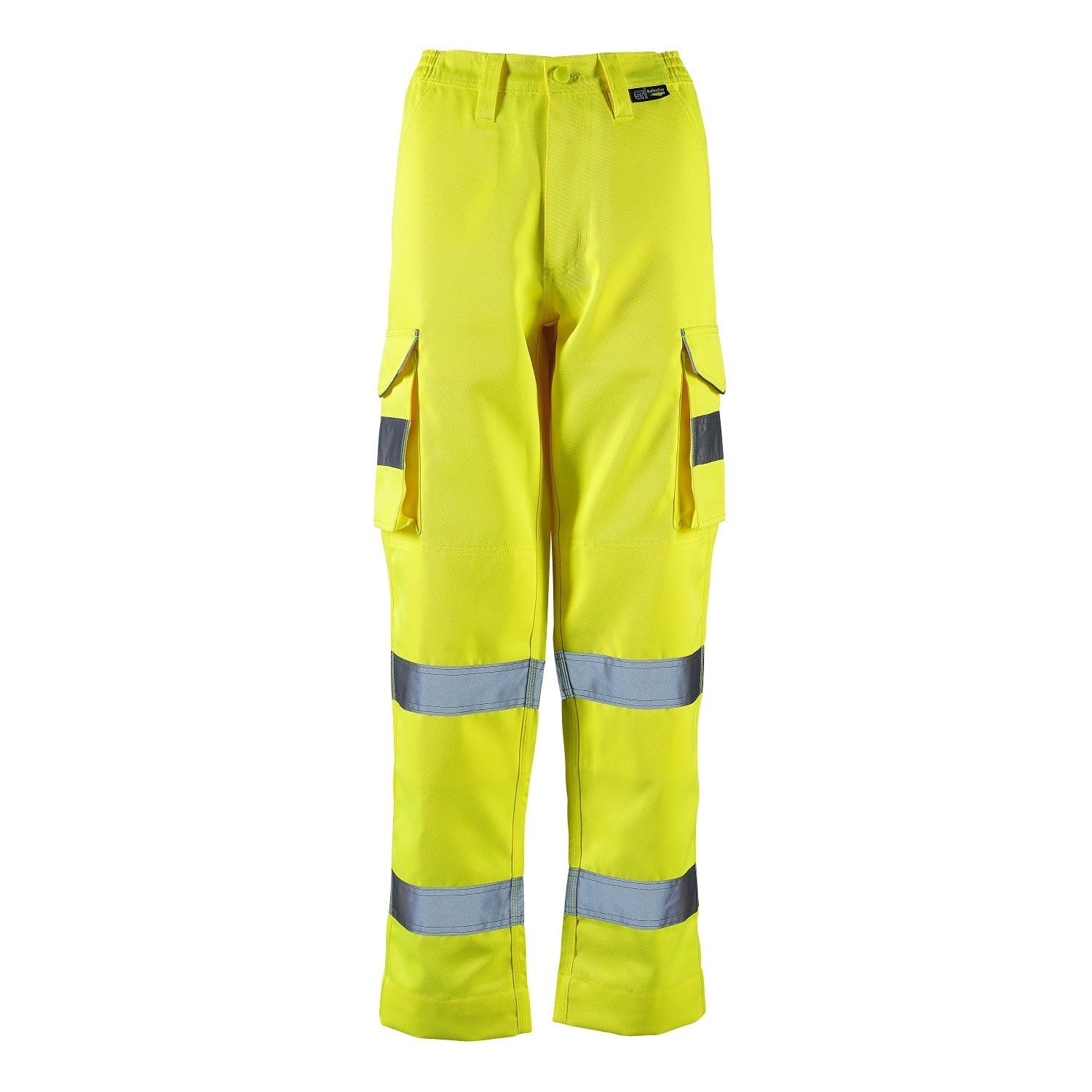 Expert Workwear Hi Vis Womens Combat Trousers High Visibility Polycotton Reflective Safety Work Viz Pantss Yellow