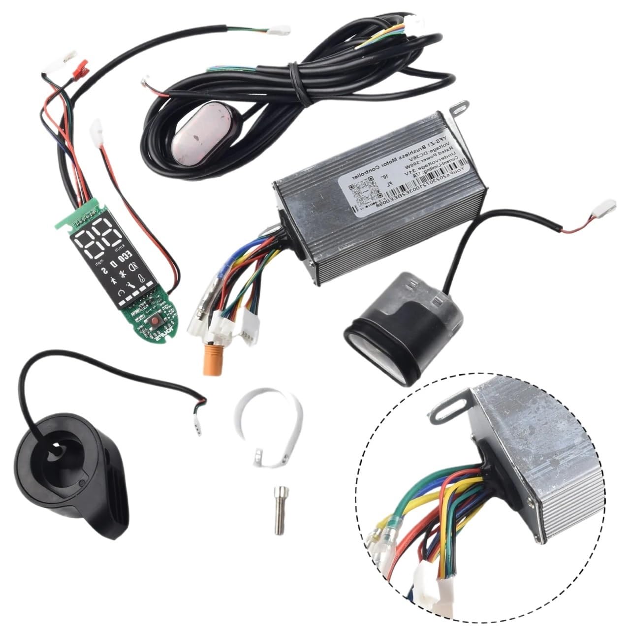 Centralina Monopattino Elettrico 36V 500W 17A Controller Dashboard Accelerator Adatto for 10 pollici Scooter elettrico Set di luci anteriori e posteriori Accessori for scooter