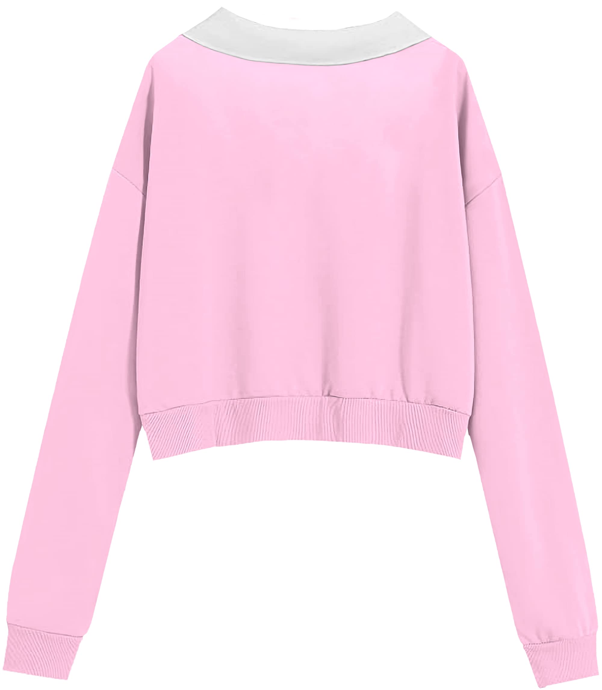 FUNKY MONKEY Girls and Womens Long Sleeve Dropshoulder Pullover Crop Tops and Cotton Blend Loose Fit Hoodies. (Summer and Winterwear Both) (15-16 Years, CL-Pink) - Image 2 thumbnail