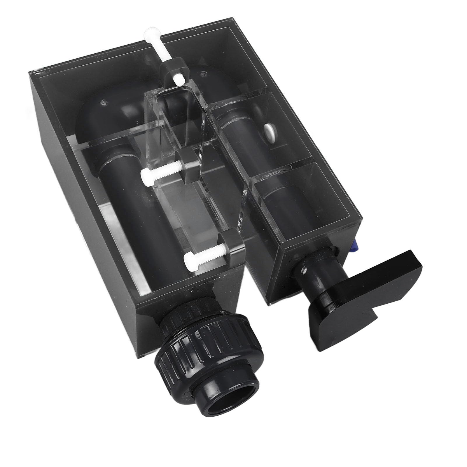 HEEPDD Scatola di Troppopieno in Acrilico per Acquario, Filtro per Vasca Montato a Parete, Migliora la Circolazione dell'acqua per Acquari d'acqua Dolce e Salata (BLACK)