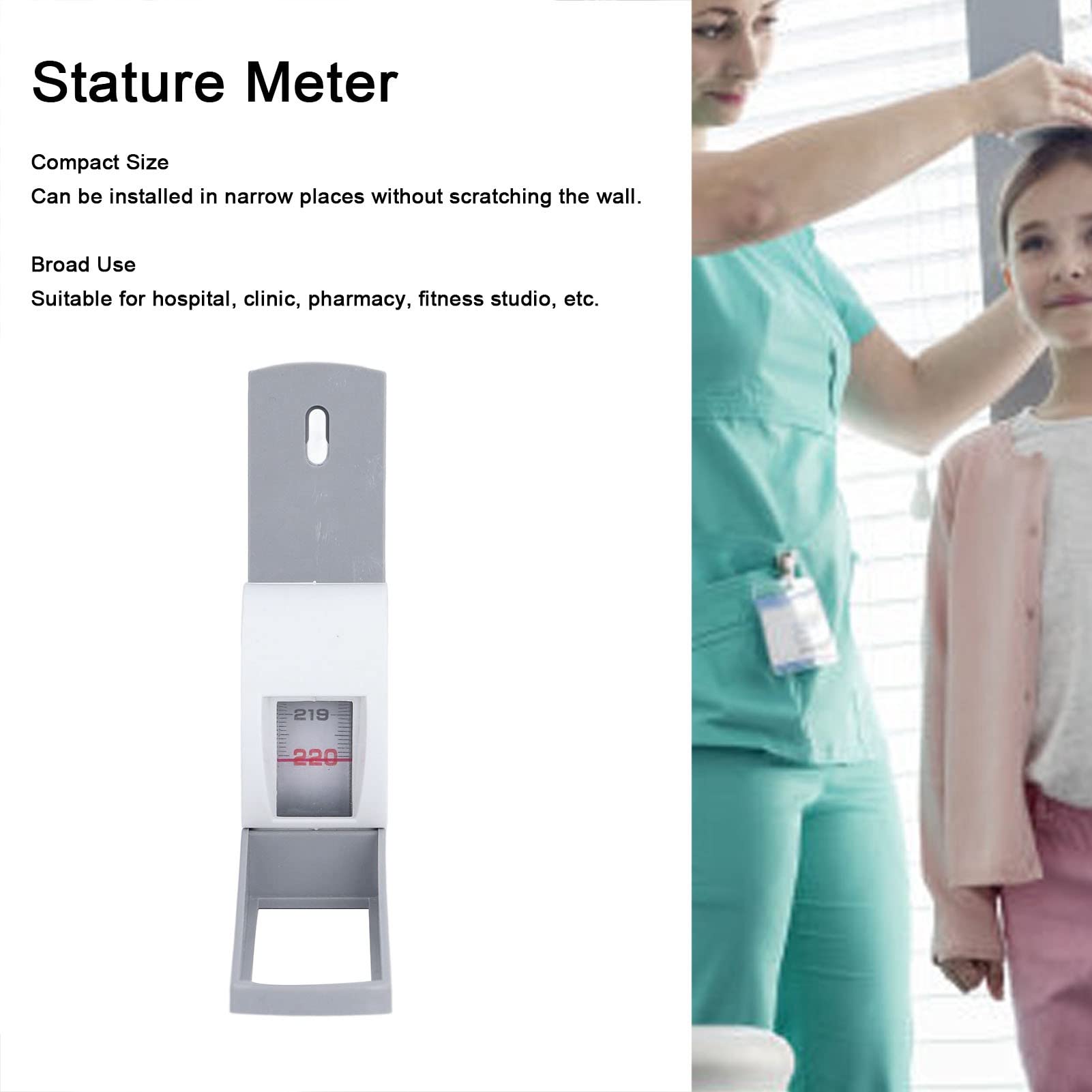 Wall Height Meter, Stature Meter, Wall Height Ruler, Growth Meter, 2.2m Growth Stature Measure for Child Adult