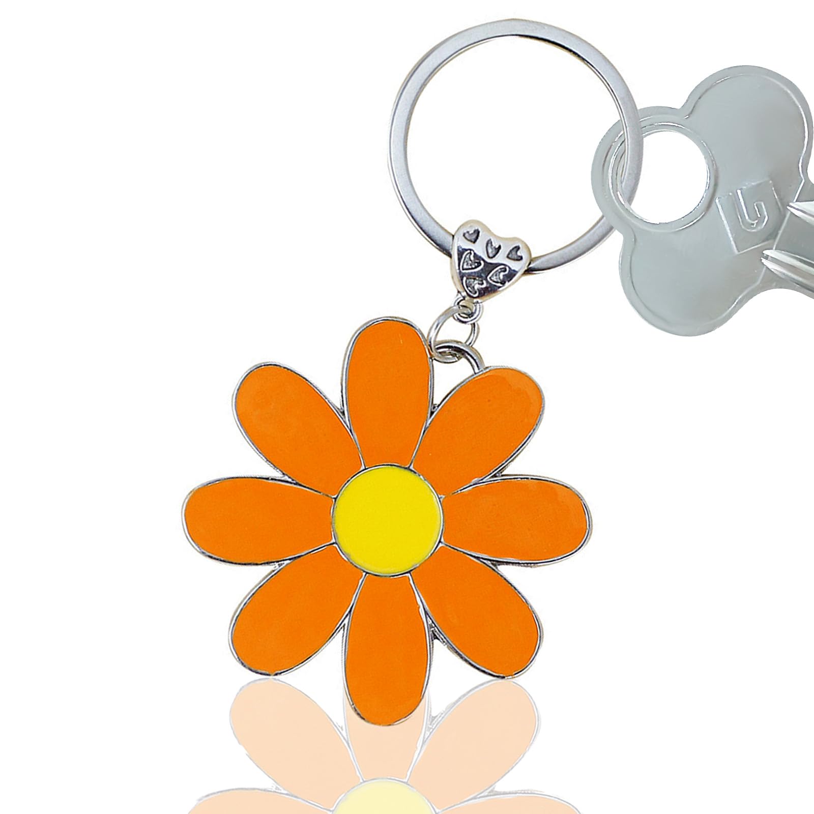 Nurhore Cute Keyrings for Women, Daisy Flower Keychain, Novelty Sunflower Bag Charms Accessories, Lightweight Floral Key Holder Pendant Gifts for Girls Friends Bestie, Heartfelt Positive Keyring