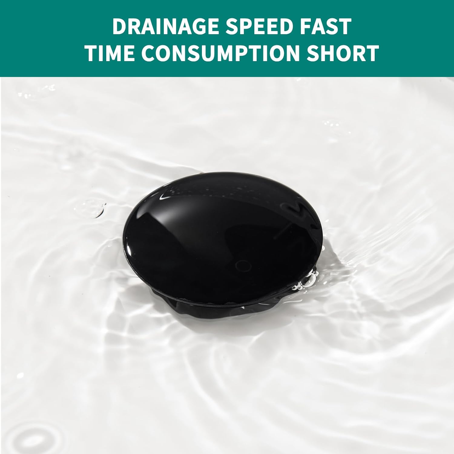 Black Sink Drain Pop Up Sink Drain Stopper for Sink Faucet Vessel Vanity Bathroom Sink Drain Strainer with Hair Catcher Anti-Clog Strainer Matte Black【with Overflow】, SD30-BK-P2