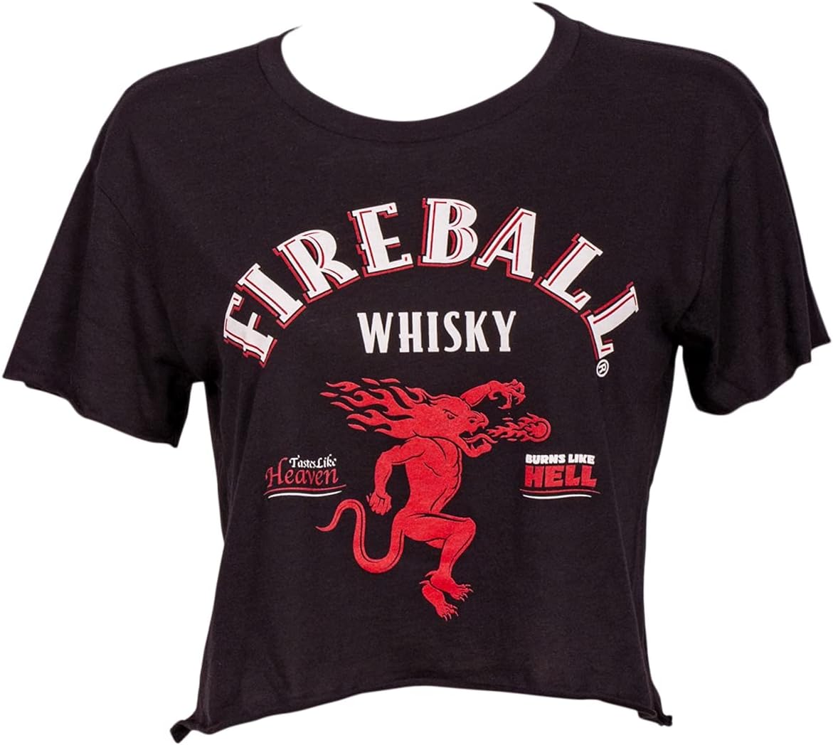Fireball Whisky Women's Crop Top T-Shirt (X-Large) Black