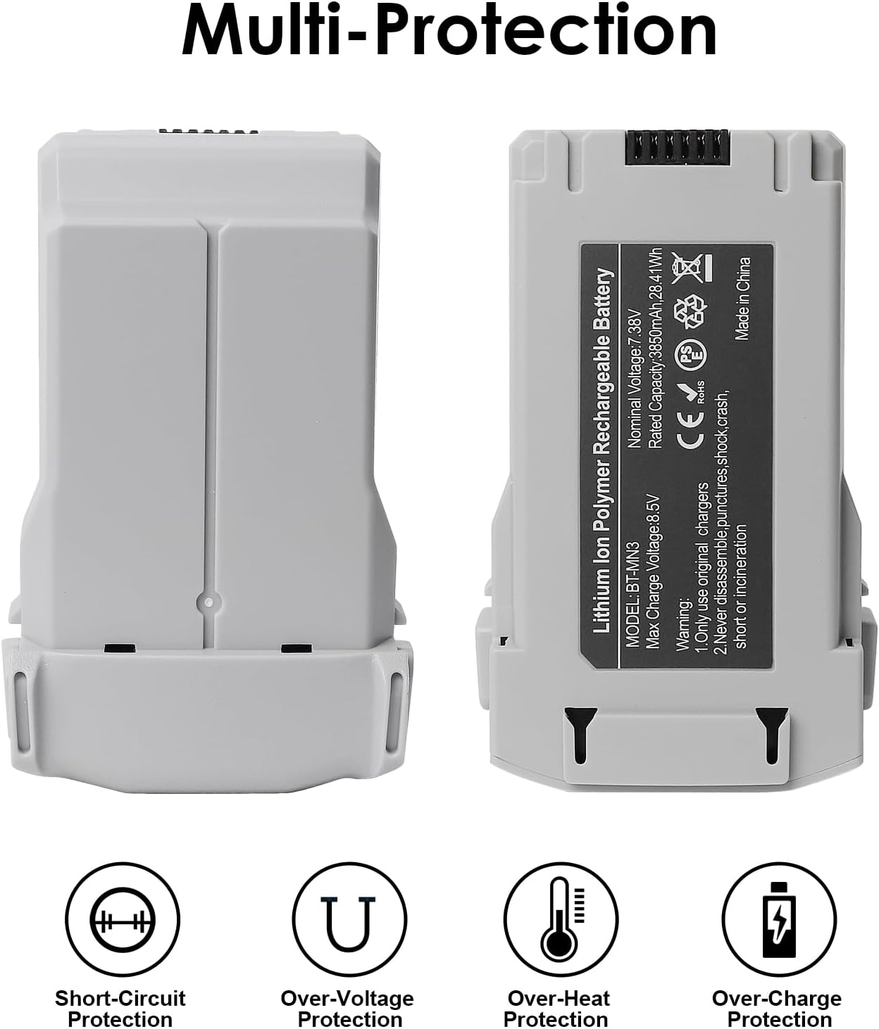 KUWATA Intelligent Flight Battery Plus for DJI Mini 3/3 Pro/Mini 4 Pro, 3850mAh, 2-Pack, Camera Drone Extended Battery, BWX162-3850-7.38