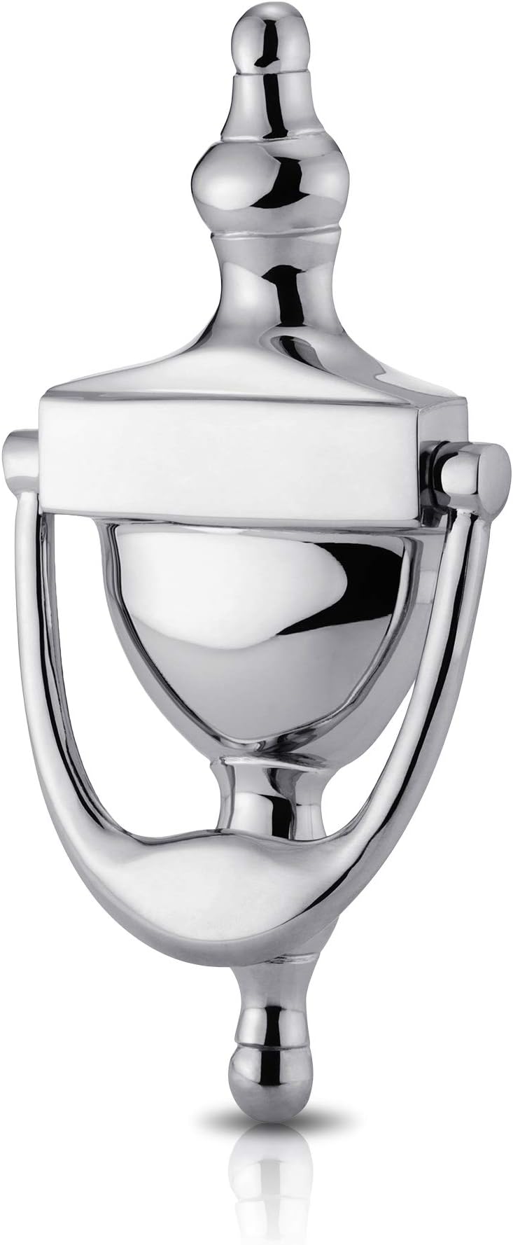 XFORT® Traditional Door Knocker Polished Chrome, Victorian Urn Door Knockers for Front Door, Front Door Furniture with a Classic Period Design, Perfect for Alerting You of Visitors to Your Home.