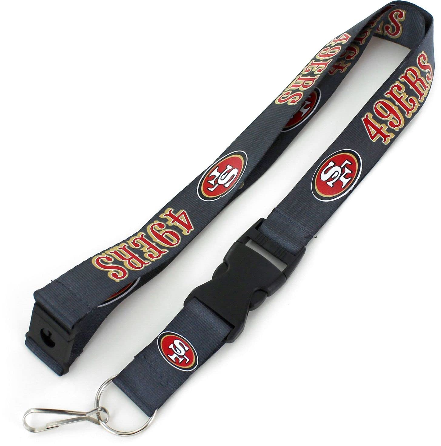 aminco NFL San Francisco 49ers Team Lanyard, Charcoal